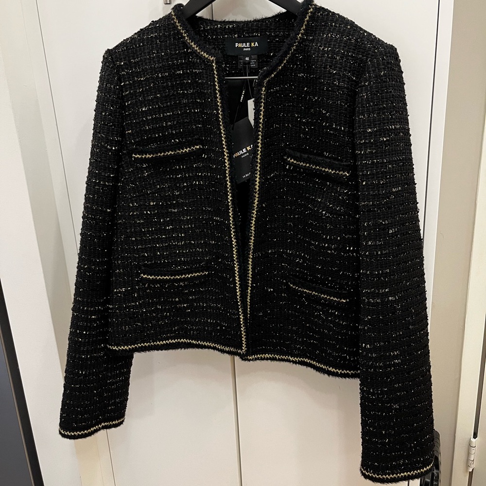 Paule Ka tweed collarless jacket